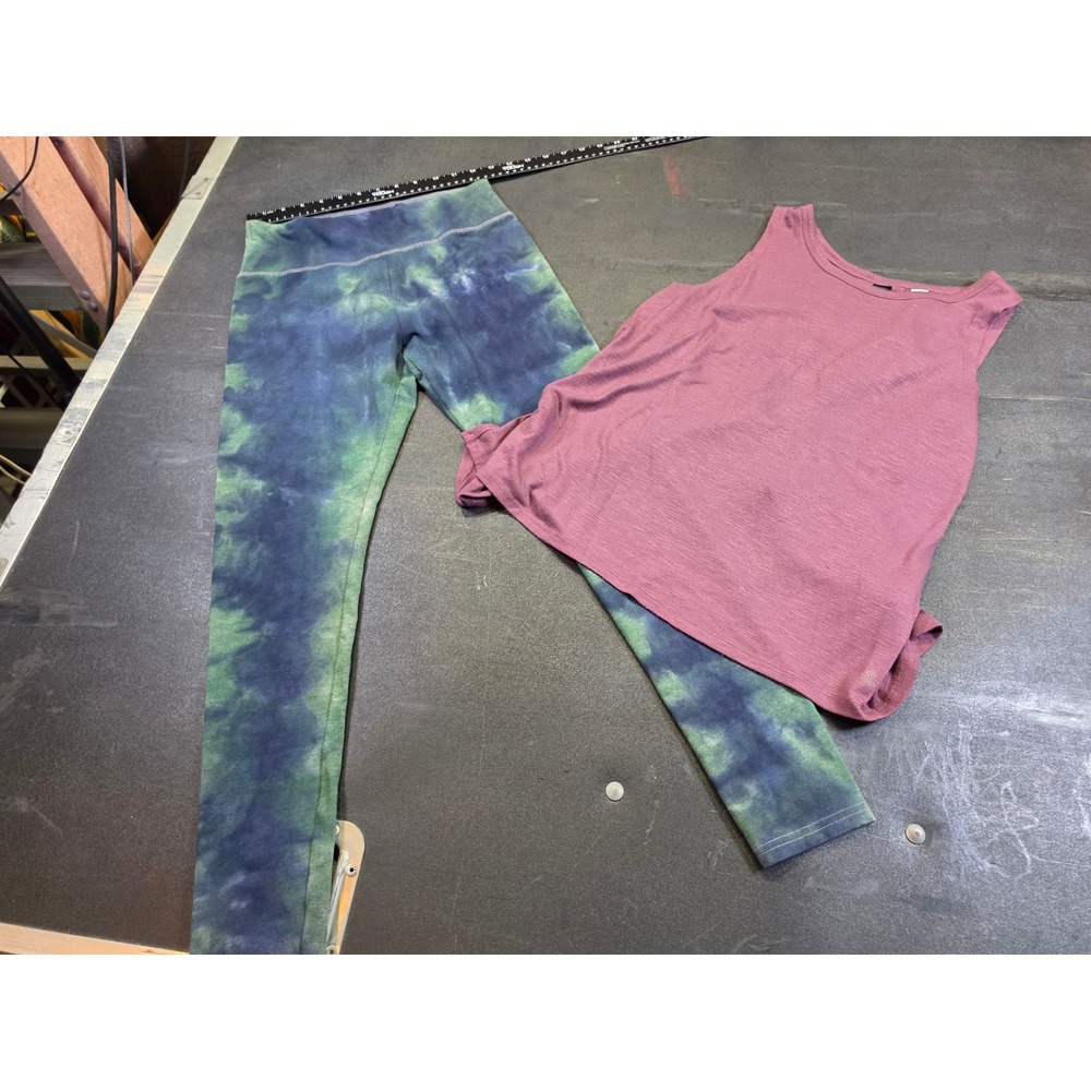 Wild Fable Tie Dye Leggings & Balance Collection Tank Top Activewear Set S/M